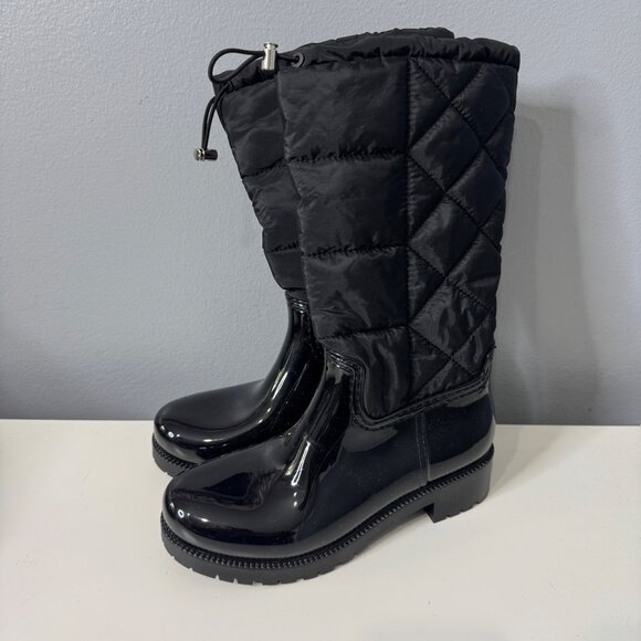 MARC FISHER black triumph quilted rain boots size 7 - Picture 1 of 7